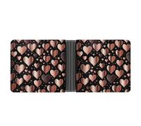 ERSTSNCK Love Heart Wallet for Men Bifold Rfid Blocking Slim Money Clip Front Pocket Wallet Card Holder