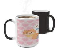 ERSTSNCK Lovely Cat Pattern Color Changing Mug Heat Changing Coffee Mug Funny Magic Cup Heat Sensitive Travel Mugs Novelty Coffee Cups Personalized Customized Gift for Men Women 11 Oz