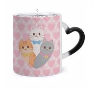 ERSTSNCK Lovely Cat Pattern Color Changing Mug Heat Changing Coffee Mugs Funny Magic Cup Heat Sensitive Travel Mug Novelty Coffee Cups Personalized Customized Gift Idea for Men & Women 11 Oz