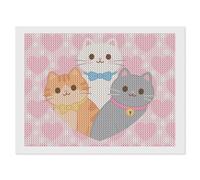 ERSTSNCK Lovely Cat Pattern Diamond Painting Kits for Adults 12"x16" 5D Diamond Art Kits for Beginners DIY Full Drill Round Diamonds Gem Art Crafts Painting for Home Wall Decor
