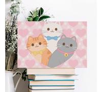 ERSTSNCK Lovely Cat Pattern Wall Decor For Living Room Large Canvas Wall Art For Bedroom Modern Office Pictures Wall Artwork Landscape Paintings Canvas Art Prints Home Decorations 12x08inch(30x20cm)