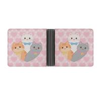 ERSTSNCK Lovely Cat Pattern Wallet for Men Bifold Rfid Blocking Slim Money Clip Front Pocket Wallet Card Holder