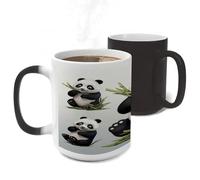 ERSTSNCK Lovely Panda Color Changing Mug Heat Changing Coffee Mug Funny Magic Cup Heat Sensitive Travel Mugs Novelty Coffee Cups Personalized Customized Gift for Men Women 11 Oz