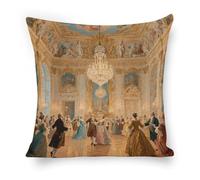 ERSTSNCK Luxurious Palace Ball Pillow Covers 18"x18" Linen Throw Pillow Covers - Double Sided Decorative Square Cushion Cases for Sofa, Bed, Chair (No Insert Included)