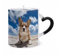 ERSTSNCK Lying on The Beach Color Changing Mug Heat Changing Coffee Mugs Funny Magic Cup Heat Sensitive Travel Mug Novelty Coffee Cups Personalized Customized Gift Idea for Men & Women 11 Oz