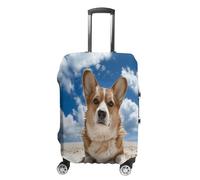 ERSTSNCK Lying on The Beach Luggage Suitcase Covers Elastic Washable Cute Luggage Protector Travel Suitcase Protective Cover For Adult (Fit 19-32 Inch Luggages) X-Large, white, S, Lying on the Beach