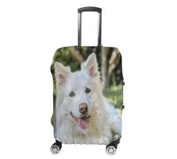 ERSTSNCK Lying on The Grass Luggage Suitcase Covers Elastic Washable Cute Luggage Protector Travel Suitcase Protective Cover For Adult (Fit 19-32 Inch Luggages) X-Large, white, S, Lying on the Grass