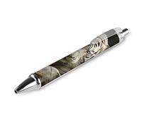ERSTSNCK Lying White Tiger Black Ballpoint Pens Fine Point (0.5mm) Black Ink Pen Retractable Ball Point Pens with Comfortable Full Grip for Journaling, And Office Writing Ideal 1 PCS