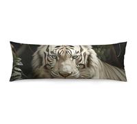ERSTSNCK Lying White Tiger Body Pillow Pillowcase 20"x54" Lumbar Throw Pillow Covers with Hidden Zipper Breathable & Cozy Full Long Bodypillow Case Cover for Sleeping Bedroom Couch Sofa Decor