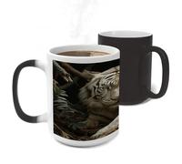 ERSTSNCK Lying White Tiger Color Changing Mug Heat Changing Coffee Mug Funny Magic Cup Heat Sensitive Travel Mugs Novelty Coffee Cups Personalized Customized Gift for Men Women 11 Oz