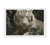 ERSTSNCK Lying White Tiger Diamond Painting Kits for Adults 8"x12" 5D Diamond Art Kits for Beginners DIY Full Drill Round Diamonds Gem Art Crafts Painting for Home Wall Decor