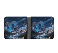 ERSTSNCK Lyre Petal Breeze Wallet for Men Bifold Rfid Blocking Slim Money Clip Front Pocket Wallet Card Holder