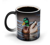 ERSTSNCK Mallard Duck Color Changing Mug 11 Oz Heat Changing Coffee Mugs Funny Magic Cup Heat Sensitive Ceramics Mug Novelty Coffee Cups Personalized Customized Gift Idea for Men & Women