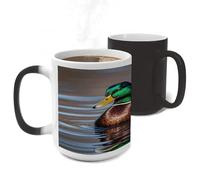 ERSTSNCK Mallard Duck Color Changing Mug Heat Changing Coffee Mug Funny Magic Cup Heat Sensitive Travel Mugs Novelty Coffee Cups Personalized Customized Gift for Men Women 11 Oz