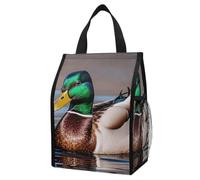 ERSTSNCK Mallard Duck Insulated Lunch Bag Leakproof Insulated Cooler Bags Reusable Cooler Tote Foldable Lunchbox for Adult Women Men for Work Travel Picnic