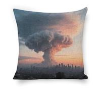 ERSTSNCK Mammatus Cloud Formation Pillow Covers 18"x18" Linen Throw Pillow Covers - Double Sided Decorative Square Cushion Cases for Sofa, Bed, Chair (No Insert Included)