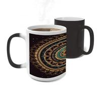 ERSTSNCK Mandala Color Changing Mug Heat Changing Coffee Mug Funny Magic Cup Heat Sensitive Travel Mugs Novelty Coffee Cups Personalized Customized Gift for Men Women 11 Oz