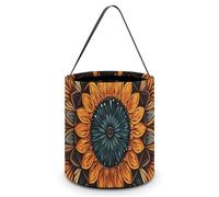 ERSTSNCK Mandala Halloween Candy Buckets Reusable Tote Candy Bag - Trick Or Treat Goody Bag with Handles