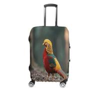 ERSTSNCK Mandarin Duck Luggage Suitcase Covers Elastic Washable Cute Luggage Protector Travel Suitcase Protective Cover For Adult (Fit 19-32 Inch Luggages), white, M, Mandarin Duck