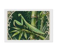 ERSTSNCK Mantis Bamboo Leaf Diamond Painting Kits for Adults 8"x12" 5D Diamond Art Kits for Beginners DIY Full Drill Round Diamonds Gem Art Crafts Painting for Home Wall Decor