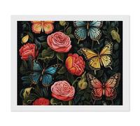 ERSTSNCK Many Beautiful Butterflies Diamond Painting Kits for Adults 16"x20" 5D Diamond Art Kits for Beginners DIY Full Drill Round Diamonds Gem Art Crafts Painting for Home Wall Decor