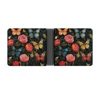 ERSTSNCK Many Beautiful Butterflies Wallet for Men Bifold Rfid Blocking Slim Money Clip Front Pocket Wallet Card Holder