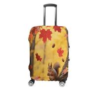 ERSTSNCK Maple Leaf Fall Luggage Suitcase Covers Elastic Washable Cute Luggage Protector Travel Suitcase Protective Cover For Adult (Fit 19-32 Inch Luggages), white, L, Maple Leaf Fall