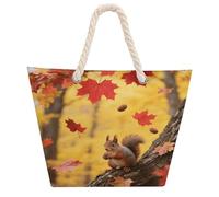 ERSTSNCK Maple Leaf Fall Tote Bag for Women Reusable Shopping Handbags Casual Travel Summer Beach Grocery Bag