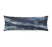 ERSTSNCK Marble Navy Blue Mixed Body Pillow Pillowcase 20"x54" Lumbar Throw Pillow Covers with Hidden Zipper Breathable & Cozy Full Long Bodypillow Case Cover for Sleeping Bedroom Couch Sofa Decor