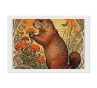 ERSTSNCK Marmot Marigold Patch Diamond Painting Kits for Adults 8"x12" 5D Diamond Art Kits for Beginners DIY Full Drill Round Diamonds Gem Art Crafts Painting for Home Wall Decor