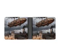 ERSTSNCK Mechanical Airship Wallet for Men Bifold Rfid Blocking Slim Money Clip Front Pocket Wallet Card Holder