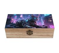 ERSTSNCK Mechanical Cat Wooden Storage Box Elegant Retro Jewelry Box with Hinged Lid Decorative Keepsake Boxes Decor Handmade Organizer Boxes for Wedding, Party, Gift, Diy Craft, Home Decor