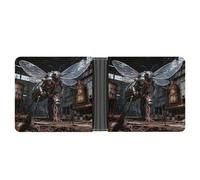 ERSTSNCK Mechanical Creature Wallet for Men Bifold Rfid Blocking Slim Money Clip Front Pocket Wallet Card Holder