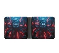 ERSTSNCK Mechanical Octopus Eyes Wallet for Men Bifold Rfid Blocking Slim Money Clip Front Pocket Wallet Card Holder