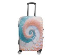 ERSTSNCK Mermaid Fish Scales Marble Luggage Suitcase Covers Elastic Washable Cute Luggage Protector Travel Suitcase Protective Cover For Adult (Fit 19-32 Inch Luggages), white, M, Mermaid Fish Scales