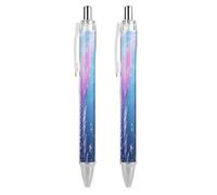 ERSTSNCK Mermaid Tail Black Ballpoint Pens Fine Point (0.5mm) Black Ink Pen Retractable Ball Point Pens with Comfortable Full Grip for Journaling, And Office Writing Ideal 2 PCS