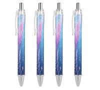 ERSTSNCK Mermaid Tail Black Ballpoint Pens Fine Point (0.5mm) Black Ink Pen Retractable Ball Point Pens with Comfortable Full Grip for Journaling, And Office Writing Ideal 4 PCS