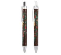 ERSTSNCK Merry Christmas Black Ballpoint Pens Fine Point (0.5mm) Black Ink Pen Retractable Ball Point Pens with Comfortable Full Grip for Journaling, And Office Writing Ideal 2 PCS