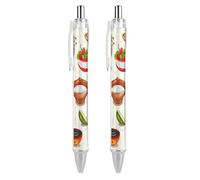 ERSTSNCK Mexican Salsa Symbols Black Ballpoint Pens Fine Point (0.5mm) Black Ink Pen Retractable Ball Point Pens with Comfortable Full Grip for Journaling, And Office Writing Ideal 2 PCS