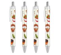 ERSTSNCK Mexican Salsa Symbols Black Ballpoint Pens Fine Point (0.5mm) Black Ink Pen Retractable Ball Point Pens with Comfortable Full Grip for Journaling, And Office Writing Ideal 4 PCS