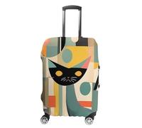 ERSTSNCK Mid-Century Modern Art Cat Luggage Suitcase Covers Elastic Washable Cute Luggage Protector Travel Suitcase Protective Cover For Adult (Fit 19-32 Inch Luggages), white, M, Mid-century Modern