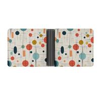 ERSTSNCK Modern Mid Century Wallet for Men Bifold Rfid Blocking Slim Money Clip Front Pocket Wallet Card Holder