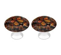 ERSTSNCK Monarch Butterflies Cabinet Knobs 2-Pack Silver Stainless Steel Drawer Pulls with Screws Elegant Hardware for Dressers Kitchen Cabinets & Desks