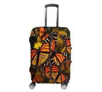 ERSTSNCK Monarch Butterflies Luggage Suitcase Covers Elastic Washable Cute Luggage Protector Travel Suitcase Protective Cover For Adult (Fit 19-32 Inch Luggages), white, L, Monarch Butterflies