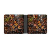 ERSTSNCK Monarch Butterflies Wallet for Men Bifold Rfid Blocking Slim Money Clip Front Pocket Wallet Card Holder