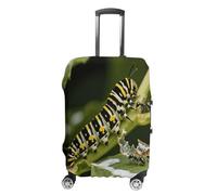 ERSTSNCK Monarch Caterpillar Luggage Suitcase Covers Elastic Washable Cute Luggage Protector Travel Suitcase Protective Cover For Adult (Fit 19-32 Inch Luggages), white, M, Monarch Caterpillar