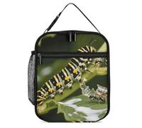 ERSTSNCK Monarch Caterpillar Lunch Bag for Adults Reusable Insulated Lunchbox Leakproof Small Lunch Box Tote for Men & Women Portable Food Cooler Bag for Work, Office, Picnics