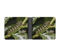 ERSTSNCK Monarch Caterpillar Wallet for Men Bifold Rfid Blocking Slim Money Clip Front Pocket Wallet Card Holder