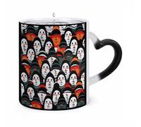 ERSTSNCK Monster Face Color Changing Mug Heat Changing Coffee Mugs Funny Magic Cup Heat Sensitive Travel Mug Novelty Coffee Cups Personalized Customized Gift Idea for Men & Women 11 Oz