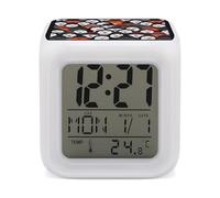 ERSTSNCK Monster Face Night Light Alarm Clock LED Display Alarms for Bedroom Smart Digital Alarm Clock Wtih 7 Colorful Ambient Lights Sleep Timer for Heavy Sleepers Simple Operation